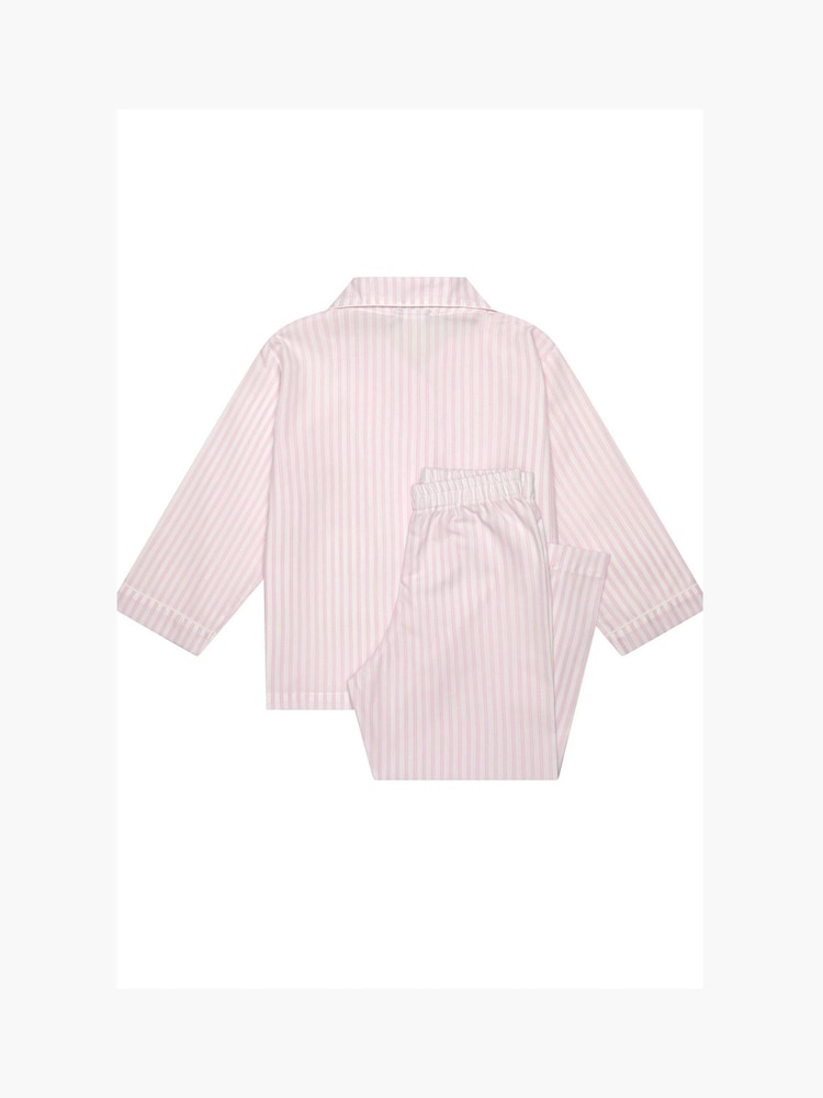 Trotters London Pink Stripe 100% Cotton Ballerina Pyjamas - Image 2 of 3