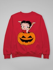 All + Every Red Betty Boop Halloween Pumpkin Sweatshirt - Image 3 of 4