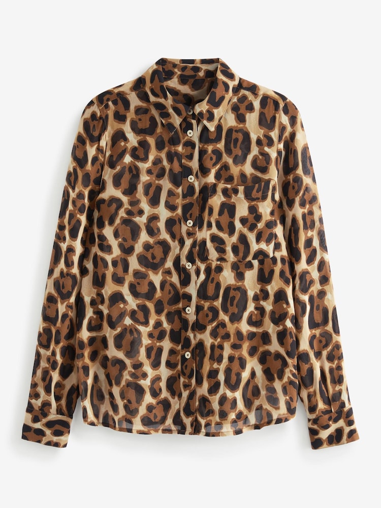 Neutral Leopard Myleene Klass Long Sleeve Shirt - Image 4 of 4 Neutral Leopard Myleene Klass Long Sleeve Shirt - Image 4 of 4