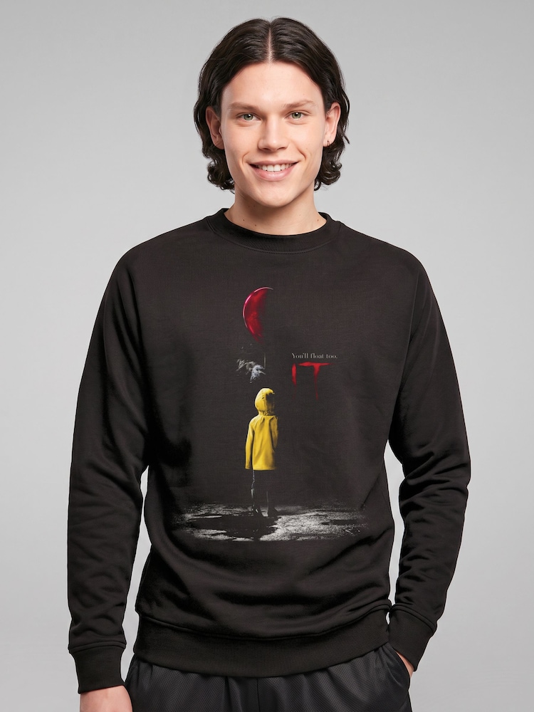 All + Every Black IT Halloween You Will Float Too Sweatshirt - Image 1 of 4 All + Every Black IT Halloween You Will Float Too Sweatshirt - Image 1 of 4