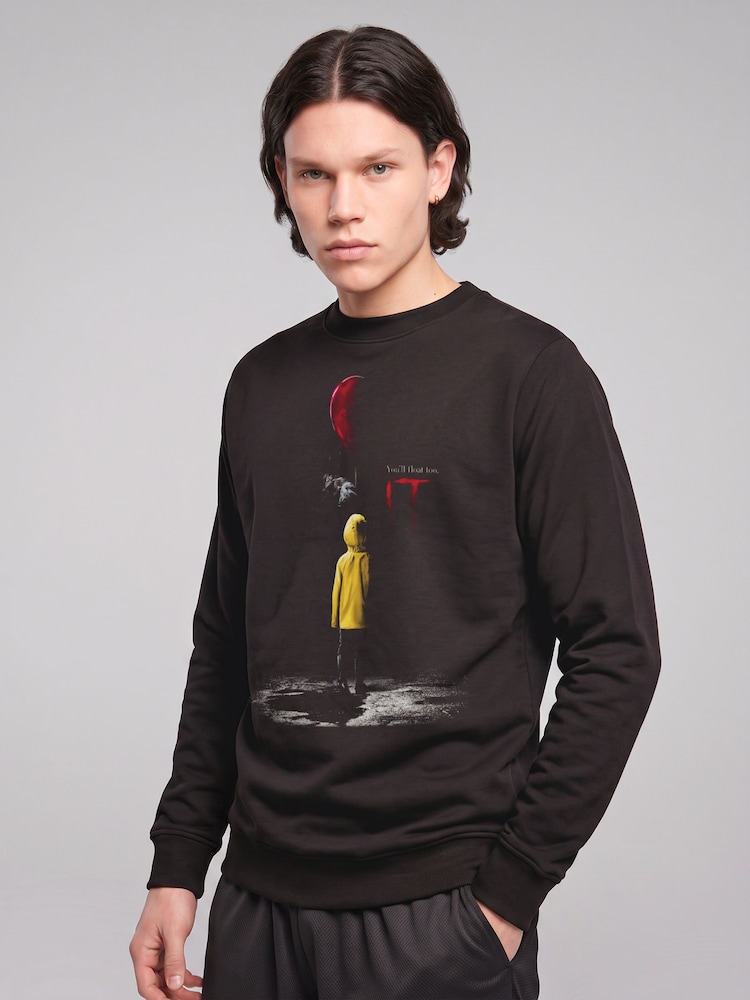All + Every Black IT Halloween You Will Float Too Sweatshirt - Image 2 of 4 All + Every Black IT Halloween You Will Float Too Sweatshirt - Image 2 of 4
