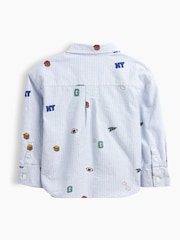 Gap Blue Brannan Bear Baby and Toddler Print Oxford Big Shirt (6mths-5yrs) - Image 3 of 4