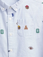 Gap Blue Brannan Bear Baby and Toddler Print Oxford Big Shirt (6mths-5yrs) - Image 4 of 4