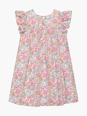 Trotters London Pink Liberty Print Coral Betsy Cotton Ruffle Dress - Image 5 of 6