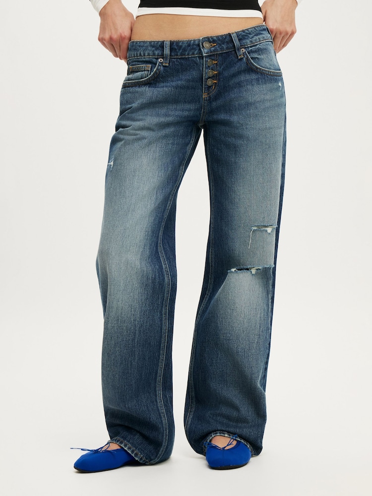 Cotton On Blue Low Rise Straight Jeans - Image 1 of 14 Cotton On Blue Low Rise Straight Jeans - Image 1 of 14