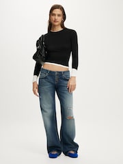 Cotton On Blue Low Rise Straight Jeans - Image 9 of 14