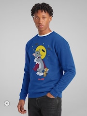 All + Every Blue Tom and Jerry Halloween Vampires Sweatshirt - Image 2 of 4