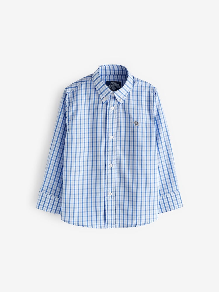 Trotters London Blue Check Thomas Cotton Shirt - Image 1 of 1