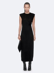 AllSaints Black Kayla Merino Dress - Image 1 of 8