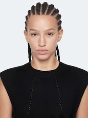 AllSaints Black Kayla Merino Dress - Image 2 of 8