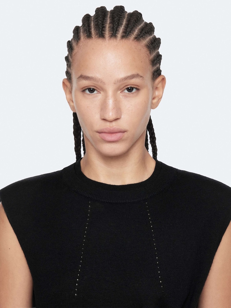 AllSaints Black Kayla Merino Dress - Image 2 of 8