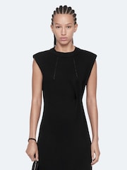 AllSaints Black Kayla Merino Dress - Image 3 of 8