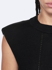 AllSaints Black Kayla Merino Dress - Image 4 of 8