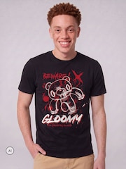 All + Every Black Gloomy Bear The Naughty Grizzly Beware Blood Splatter Anime T-Shirt - Image 1 of 4