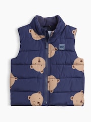 Gap Navy Brannan Bear Puffer Vest (6mths-5yrs) - Image 1 of 3