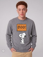 All + Every Grey Peanuts Halloween Boo Snoopy Sweatshirt - Image 1 of 4