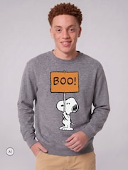 All + Every Grey Peanuts Halloween Boo Snoopy Sweatshirt - Image 2 of 4