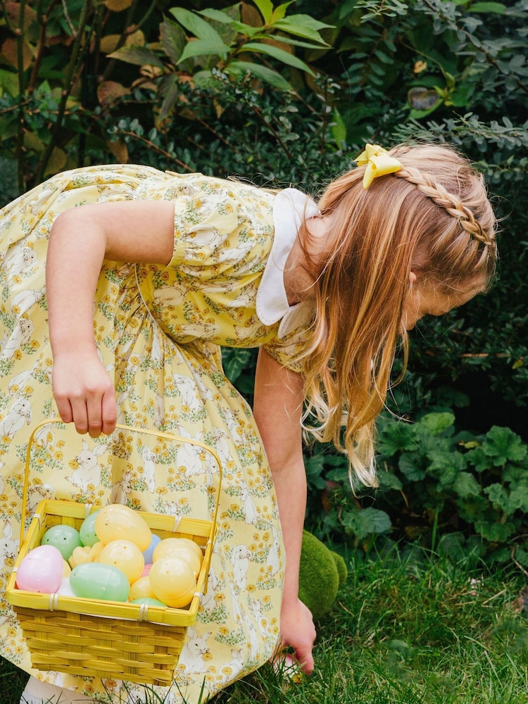 Trotters London Yellow Cotton Bunny Dress - Image 2 of 5