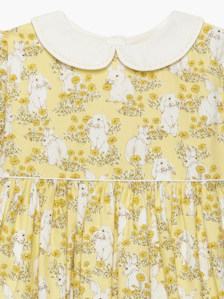 Trotters London Yellow Cotton Bunny Dress - Image 5 of 5