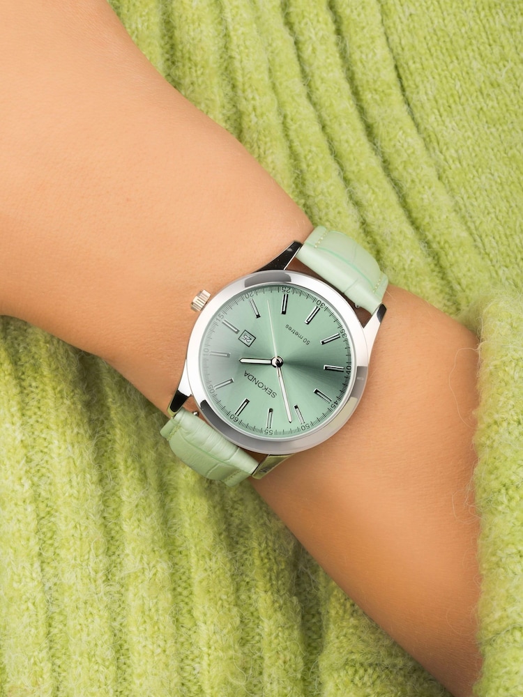 Sekonda Green Taylor Leather Strap Watch - Image 1 of 6