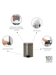 Brabantia Platinum NewIcon 5L Pedal Bin - Image 5 of 5