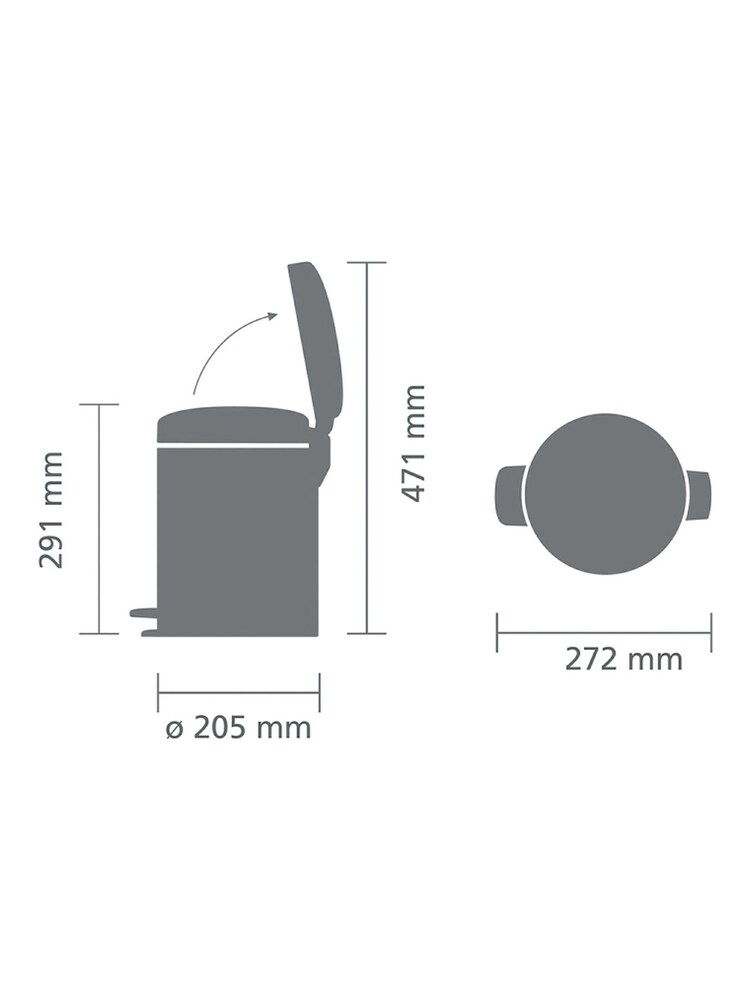 Brabantia Platinum NewIcon 5L Pedal Bin - Image 6 of 6