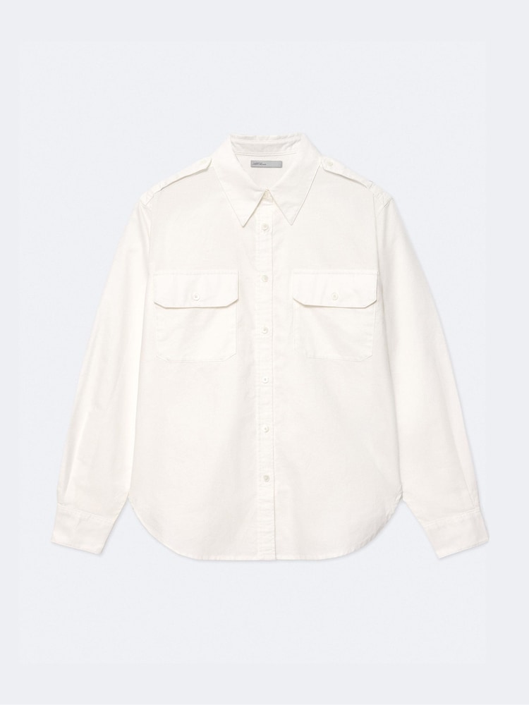 AllSaints Off White Maven Military Shirt - Image 8 of 8