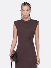 AllSaints Purple Kayla Merino Dress - Image 3 of 8