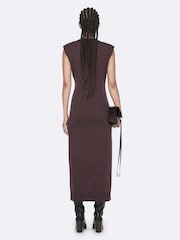 AllSaints Purple Kayla Merino Dress - Image 6 of 8