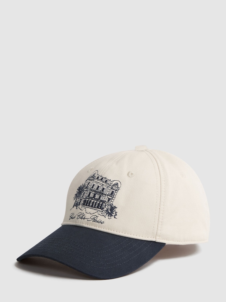 Reiss White/Bright Blue Palermo Reiss | Ché Embroidered Baseball Cap - Image 1 of 4