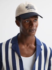 Reiss White/Bright Blue Palermo Reiss | Ché Embroidered Baseball Cap - Image 2 of 4