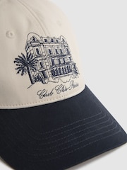 Reiss White/Bright Blue Palermo Reiss | Ché Embroidered Baseball Cap - Image 3 of 4
