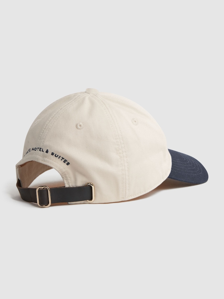 Reiss White/Bright Blue Palermo Reiss | Ché Embroidered Baseball Cap - Image 4 of 4