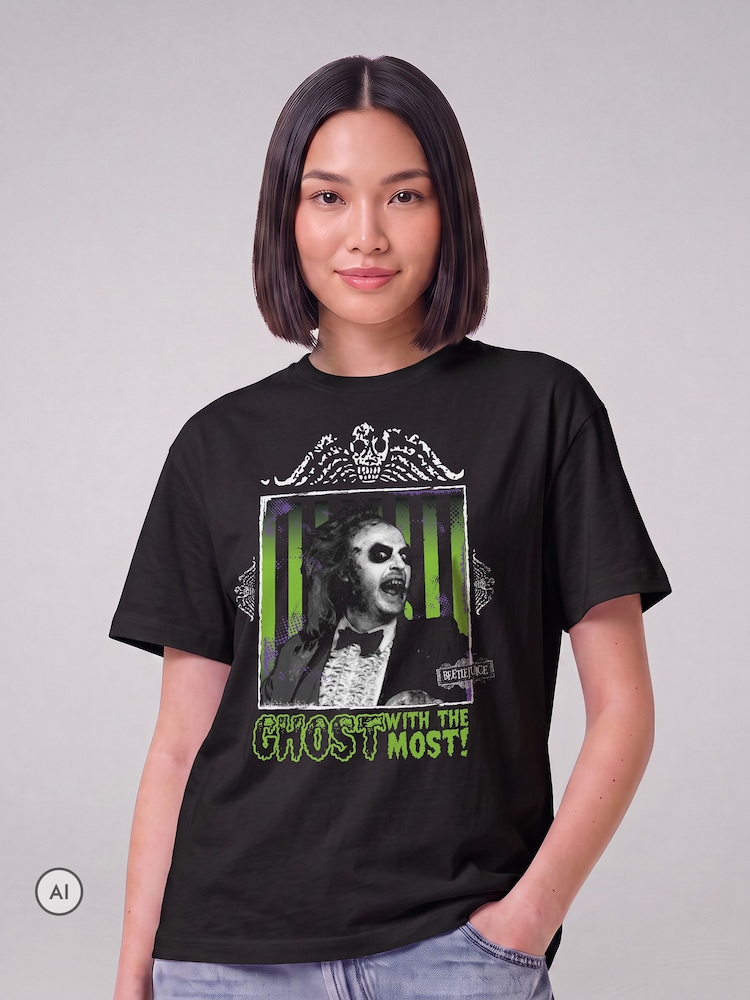 All + Every Black Beetlejuice Suit The Ghost With The Most T-Shirt - Image 1 of 4 All + Every Black Beetlejuice Suit The Ghost With The Most T-Shirt - Image 1 of 4