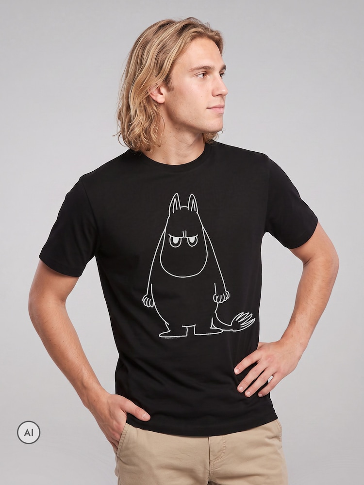 All + Every Black Moomin Angry Moomintroll T-Shirt - Image 2 of 4 All + Every Black Moomin Angry Moomintroll T-Shirt - Image 2 of 4