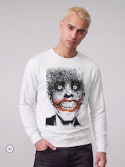 All + Every White Batman Halloween Joker Face Made Of Bats Sweatshirt - Image 1 of 4
