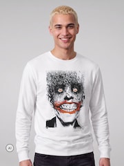 All + Every White Batman Halloween Joker Face Made Of Bats Sweatshirt - Image 2 of 4