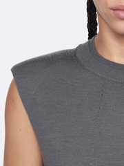 AllSaints Grey Kayla Merino Dress - Image 4 of 8