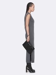 AllSaints Grey Kayla Merino Dress - Image 5 of 8