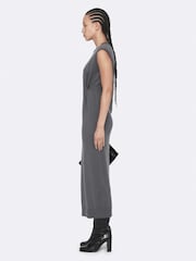 AllSaints Grey Kayla Merino Dress - Image 7 of 8