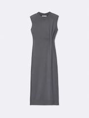 AllSaints Grey Kayla Merino Dress - Image 8 of 8