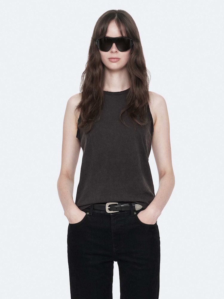 AllSaints Black Jenny Tank - Image 1 of 8