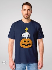 All + Every Blue Peanuts Halloween Snoopy And Woodstock T-Shirt - Image 1 of 4