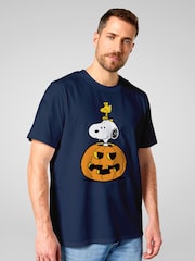 All + Every Blue Peanuts Halloween Snoopy And Woodstock T-Shirt - Image 2 of 4