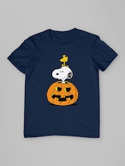 All + Every Blue Peanuts Halloween Snoopy And Woodstock T-Shirt - Image 3 of 4