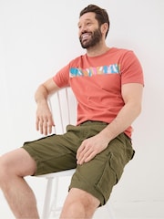 FatFace Breakyard Khaki Green Cargo Shorts - Image 3 of 5