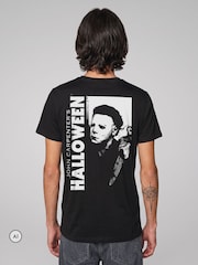 All + Every Black Halloween Michael Myers Hunting For Laurie Back Print T-Shirt - Image 1 of 4