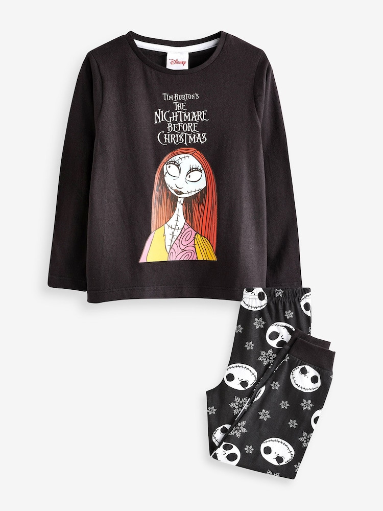 Vanilla Underground Black + Black Disney The Nightmare Before Christmas Kids Long Sleeve Long Leg 100% Cotton Pyjamas Set - Image 1 of 4