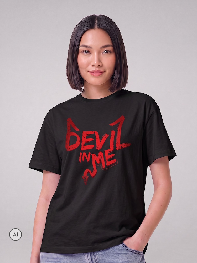 All + Every Black Devil In Me Lyric By 22-20s Scary Halloween T-Shirt - Image 1 of 4 All + Every Black Devil In Me Lyric By 22-20s Scary Halloween T-Shirt - Image 1 of 4