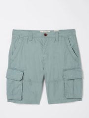 FatFace Bude Light Blue Lightweight Cargo Shorts - Image 4 of 4